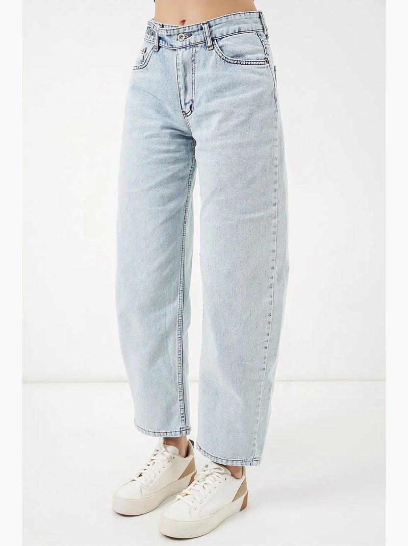 Jean large à taille haute bdart Bleu clair - Kiabi
