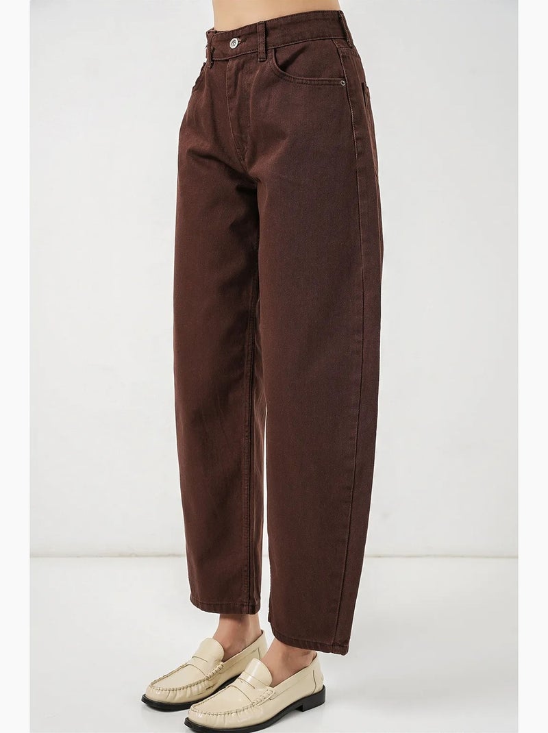 Jean large à taille haute bdart Marron - Kiabi
