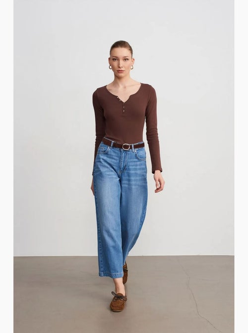 Jean large à taille haute dilvin - Kiabi Jean large à taille haute dilvin - Kiabi