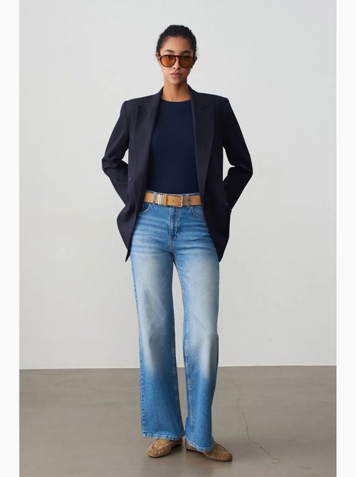 Jean large à taille haute dilvin - Kiabi Jean large à taille haute dilvin - Kiabi