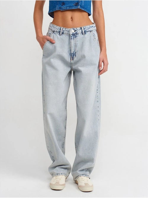 Jean Large À Taille Haute En Coton - Kiabi