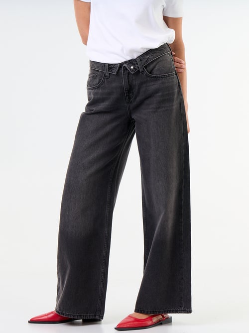 Jean large avec ceinture fantaisie - Kiabi