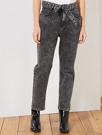 Jean large avec ceinture - Kiabi