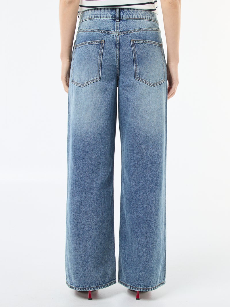 Jean large avec double ouverture boutonnée Bleu - Kiabi