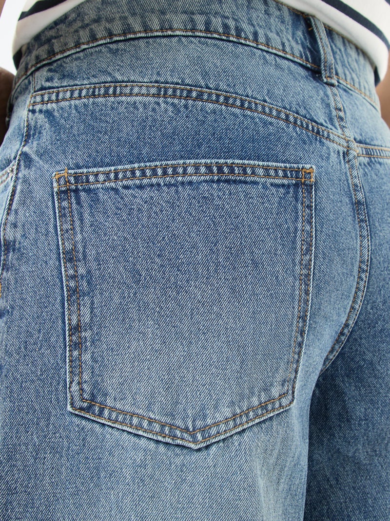 Jean large avec double ouverture boutonnée Bleu - Kiabi