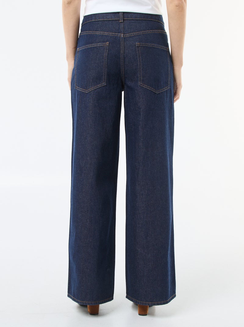 Jean large avec double ouverture boutonnée Bleu - Kiabi