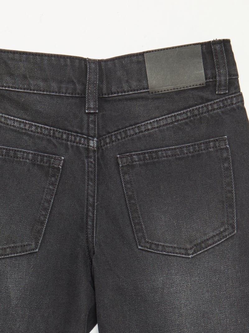 Jean large avec flocons à strass Gris - Kiabi