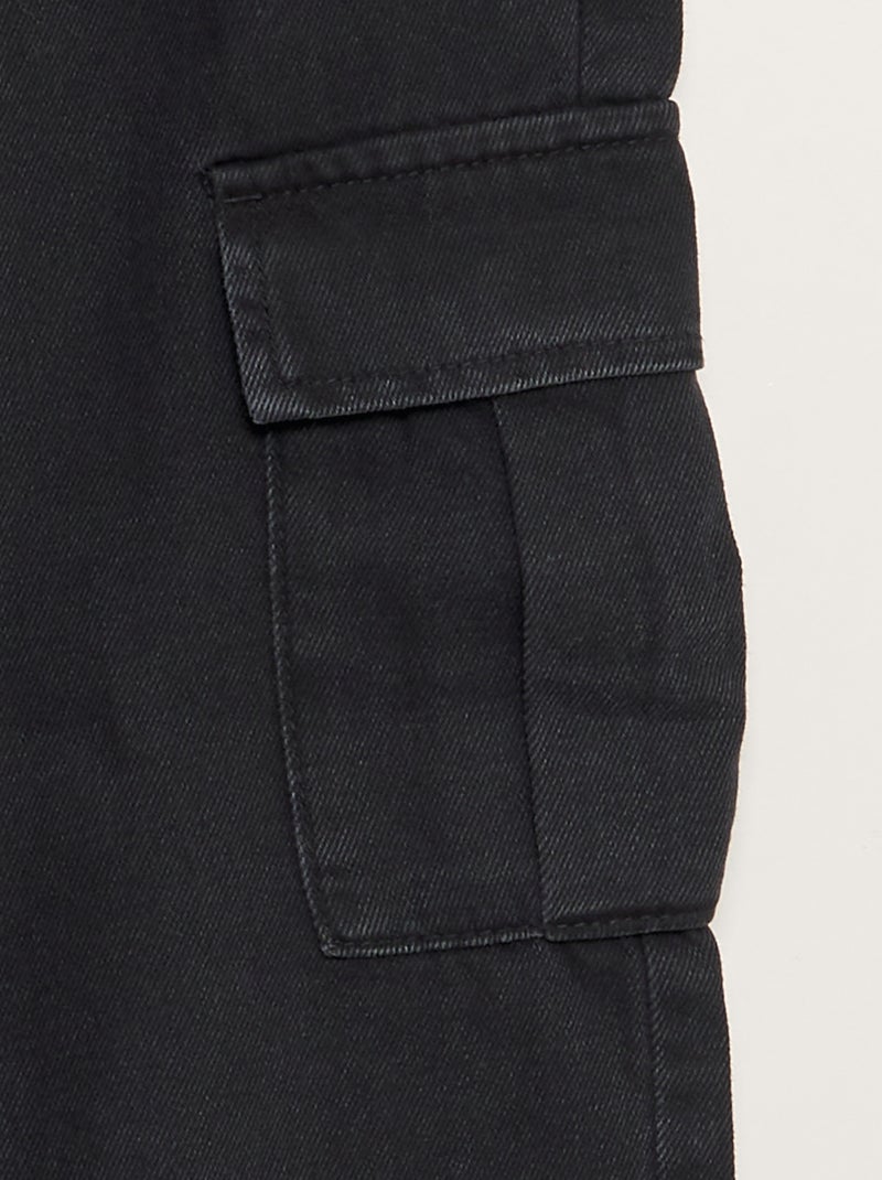 Jean large avec poches sur les côtés Noir - Kiabi