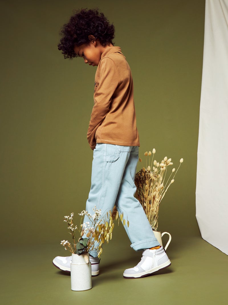 Jean large avec taille ajustable bleu - Kiabi