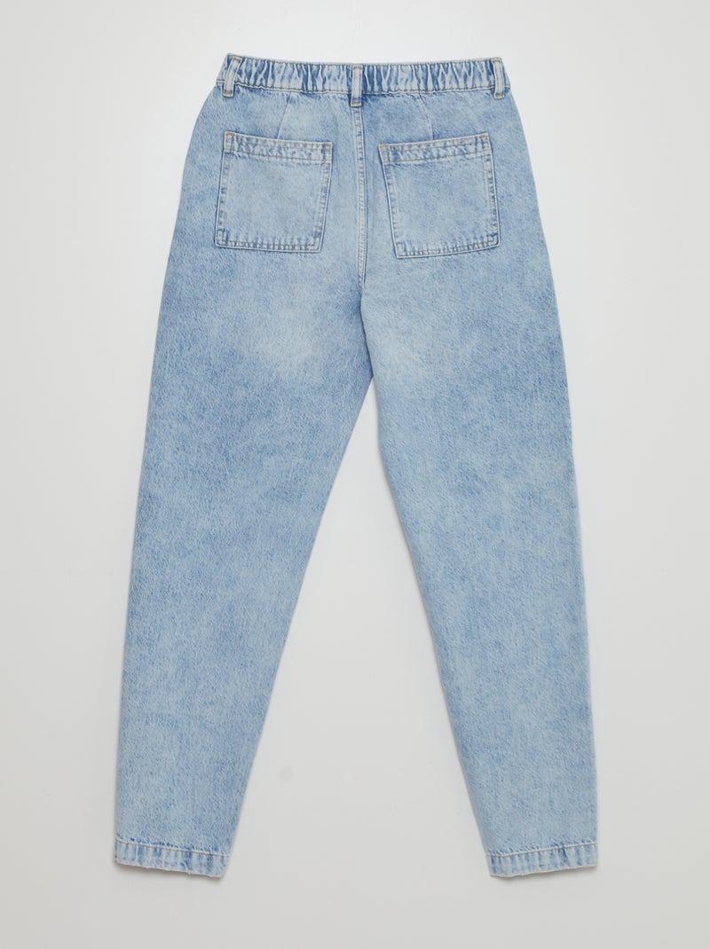 Jean large avec taille élastiquée Bleu Jean - Kiabi