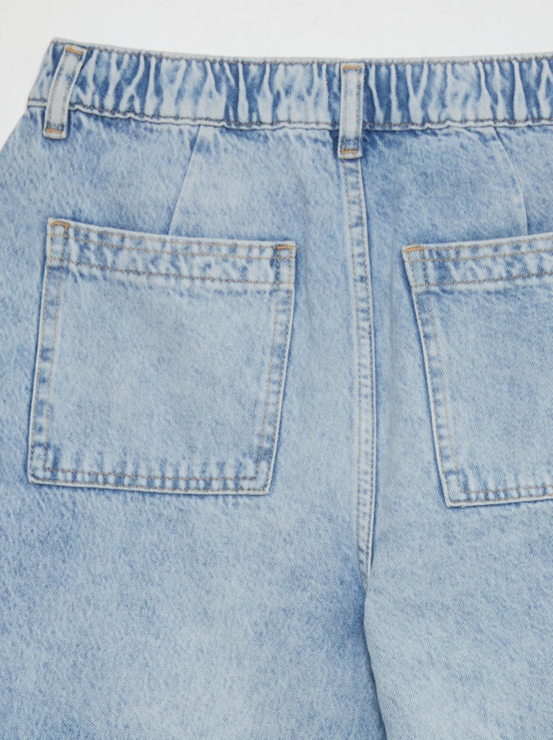 Jean large avec taille élastiquée Bleu Jean - Kiabi
