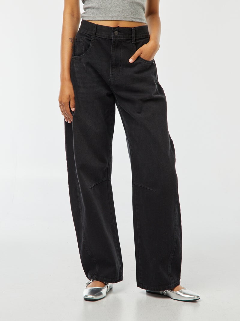 Jean large coupe ballon Noir - Kiabi