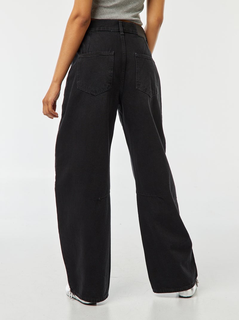 Jean large coupe ballon Noir - Kiabi