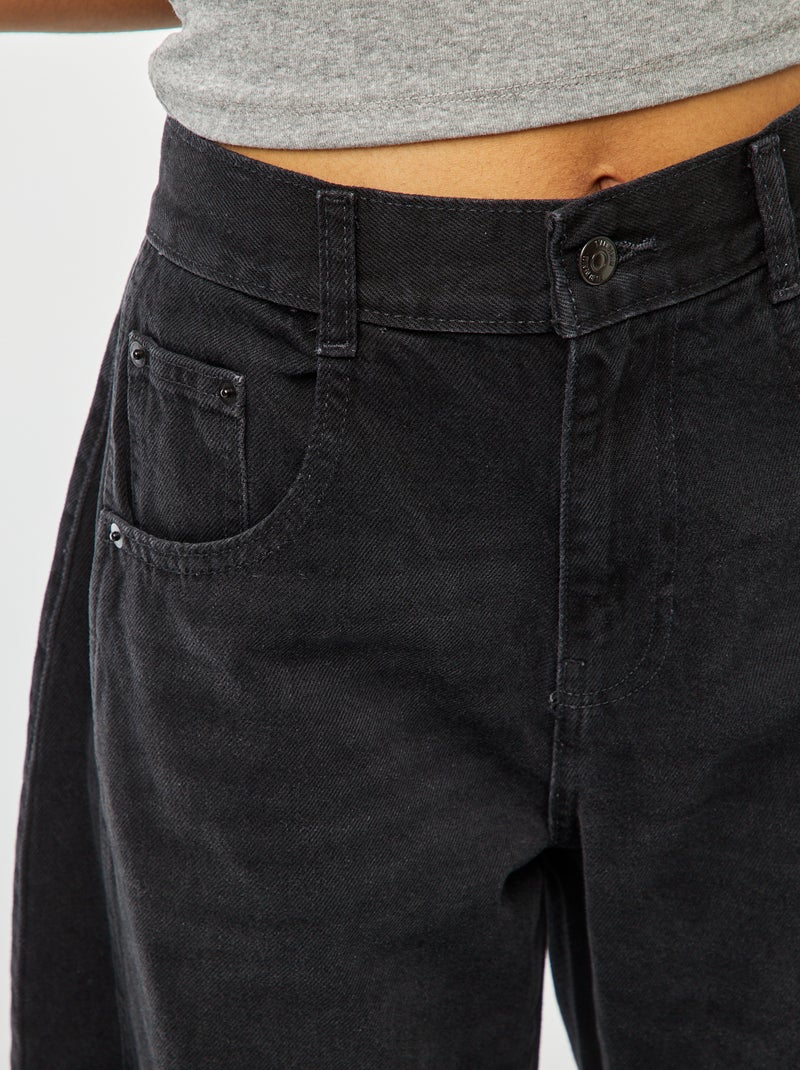 Jean large coupe ballon Noir - Kiabi