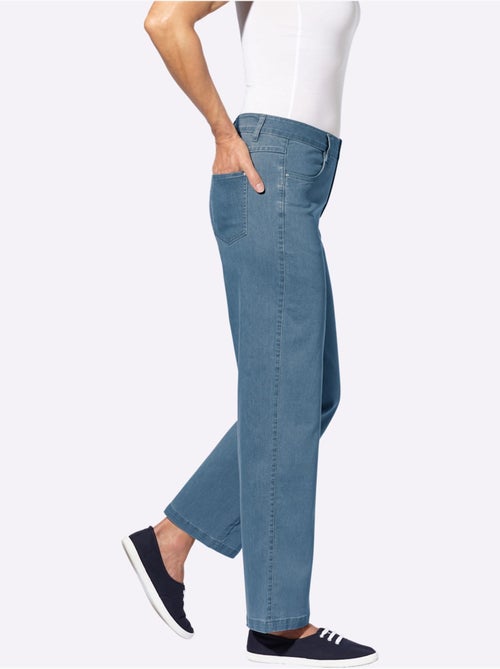 Jean large décontracté avec fermeture à glissière et bouton - Taille courte - Moda Vilona - Kiabi