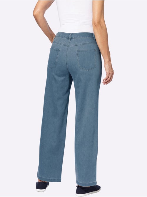 Jean large décontracté avec fermeture à glissière et bouton - Taille courte - Moda Vilona - Kiabi
