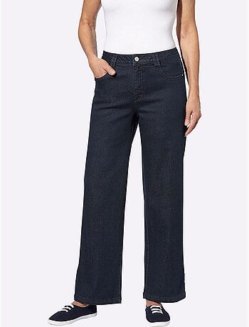 Jean large décontracté avec 4 poches et fermeture à glissière - taille standard - moda vilona