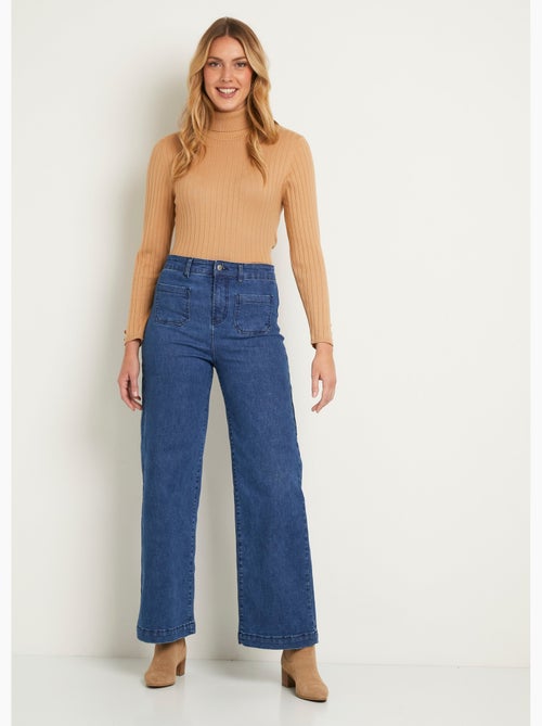 Jean large denim extra extensible 4 poches - Afibel - Kiabi