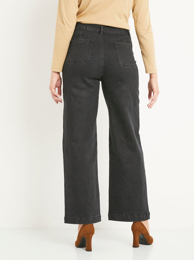 Jean large denim extra extensible 4 poches Noir - Kiabi