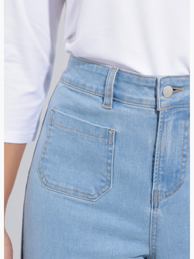 Jean large denim stretch - afibel Blanc cassé - Kiabi