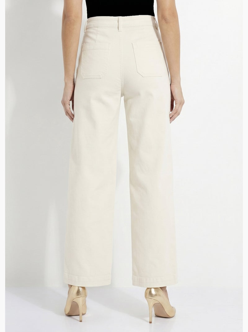 Jean large denim stretch - afibel Ecru - Kiabi