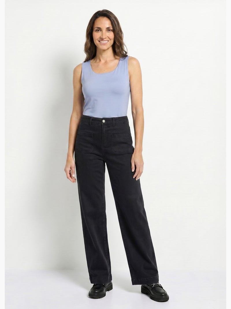 Jean large denim stretch - afibel Noir - Kiabi