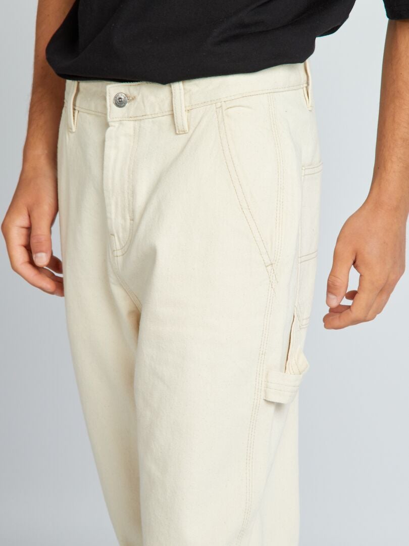 Jean large Ecru - Kiabi