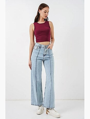 Jean large en coton à taille haute bdart