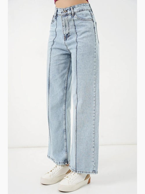 Jean large en coton à taille haute bdart - Kiabi