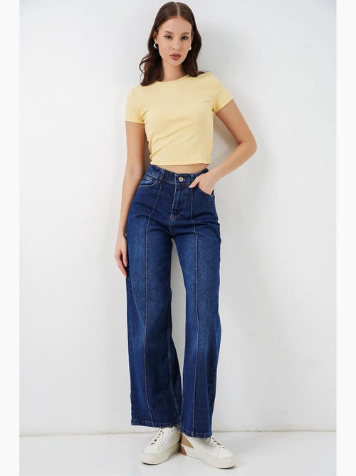 Jean large en coton à taille haute bdart - Kiabi