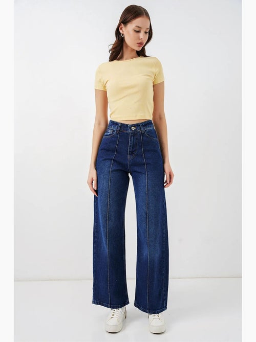 Jean large en coton à taille haute bdart - Kiabi