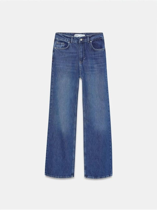 Jean Large En Denim À Taille Haute - Kiabi