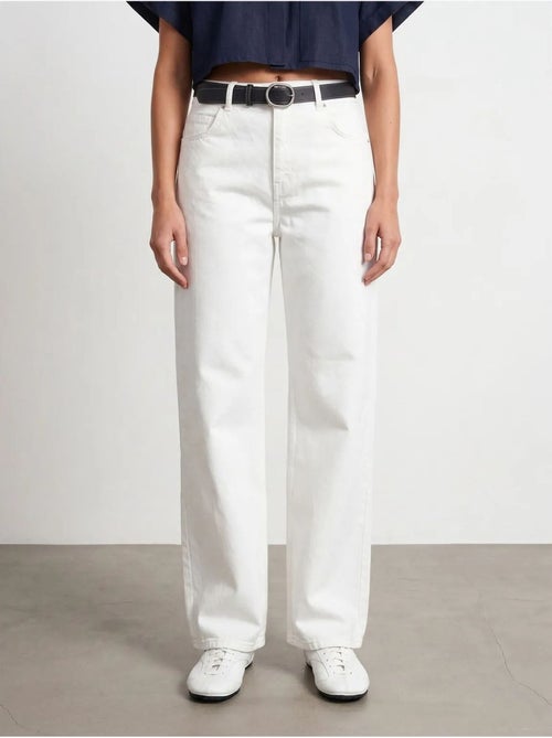 Jean Large En Denim De Coton À Taille Haute - Kiabi