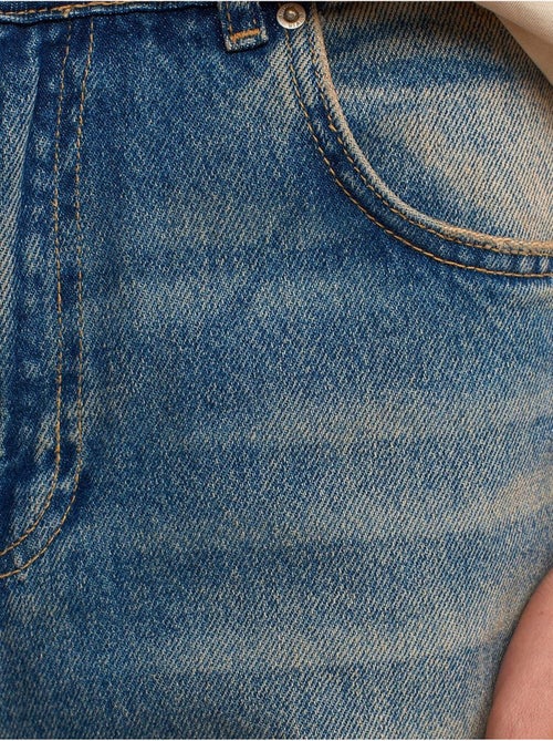 Jean Large En Denim De Coton À Taille Haute - Kiabi