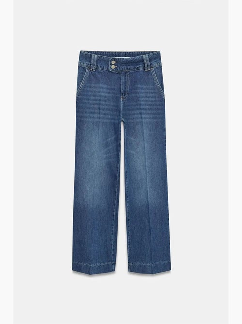 Jean large en denim de coton à taille haute dilvin - Kiabi