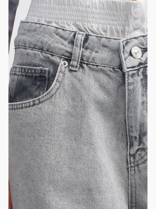 Jean large en denim de coton à taille haute dilvin - Kiabi Jean large en denim de coton à taille haute dilvin - Kiabi