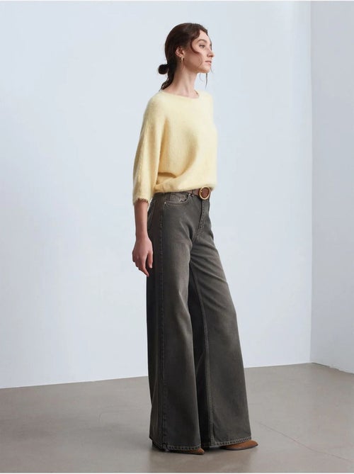 Jean Large En Denim De Coton À Taille Haute - Kiabi