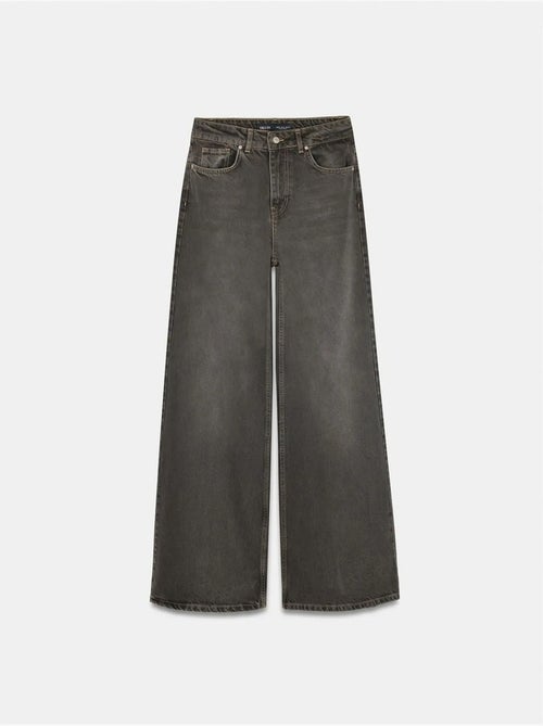 Jean Large En Denim De Coton À Taille Haute - Kiabi
