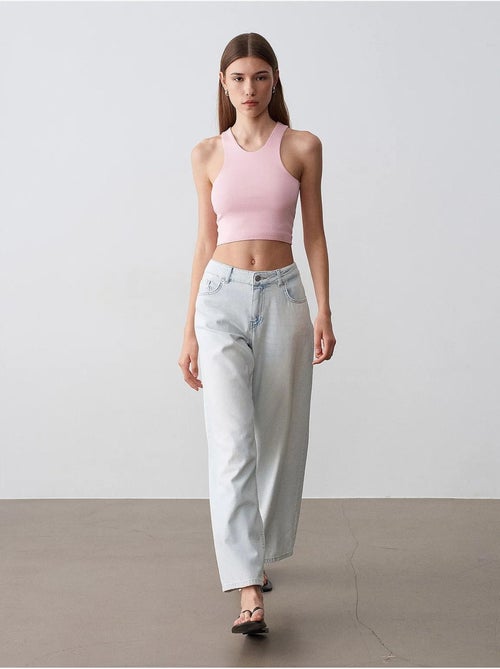 Jean large en denim de coton, taille basse dilvin - Kiabi Jean large en denim de coton, taille basse dilvin - Kiabi