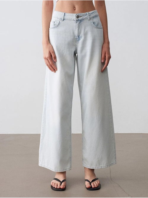 Jean large en denim de coton, taille basse dilvin - Kiabi Jean large en denim de coton, taille basse dilvin - Kiabi