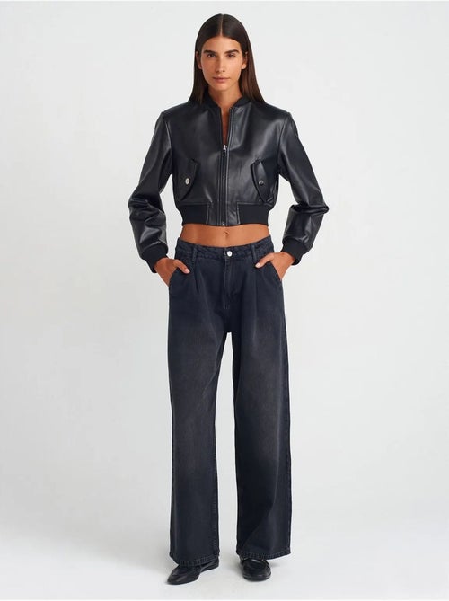 Jean Large En Denim De Coton, Taille Haute - Kiabi