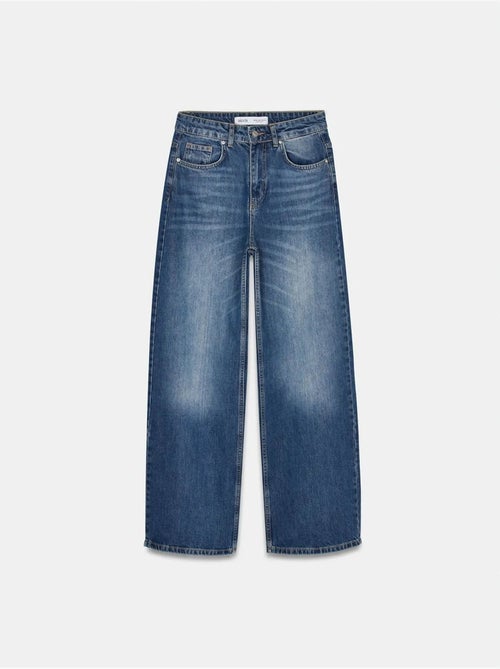 Jean Large En Denim De Coton Taille Haute - Kiabi