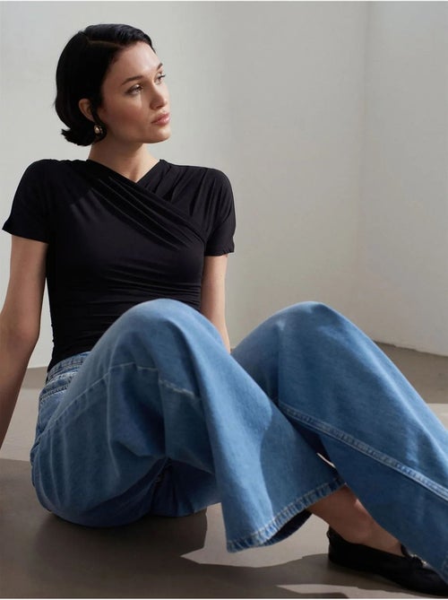 Jean Large En Denim De Coton, Taille Haute - Kiabi