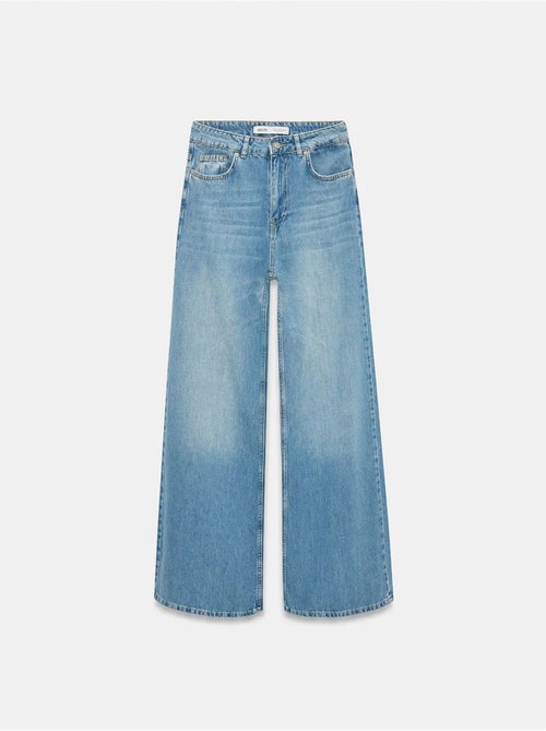 Jean Large En Denim De Coton, Taille Haute - Kiabi