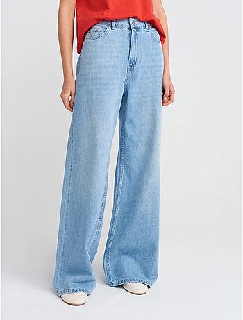 Jean large en denim de coton, taille haute dilvin