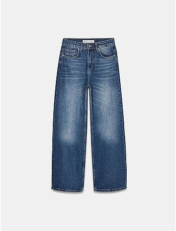 Jean large en denim de coton taille haute dilvin