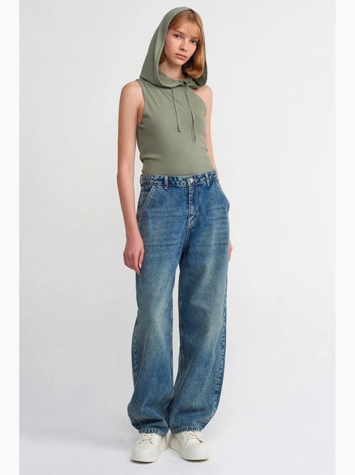Jean large en denim de coton, taille haute dilvin - Kiabi Jean large en denim de coton, taille haute dilvin - Kiabi