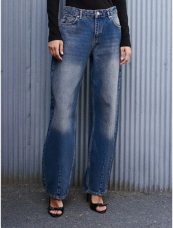 Jean large en denim de coton, taille haute dilvin
