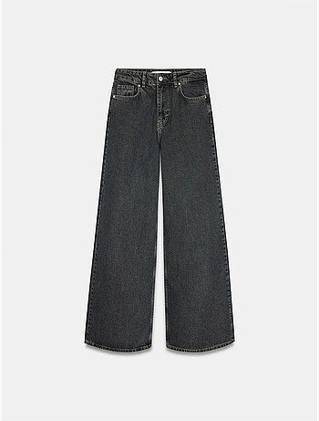 Jean large en denim de coton, taille haute dilvin