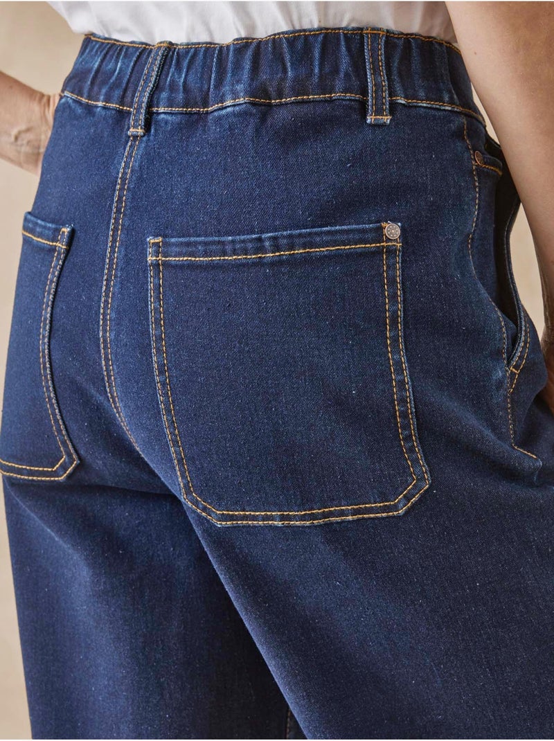 Jean large et court femme - DAXON Bleu denim - Kiabi